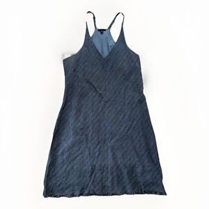 ATM Dress Size Medium Blue Linen Racerback Chambray Mini Summer Spring